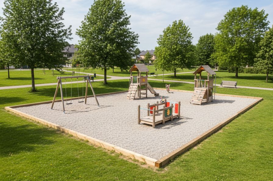 Dřevěný obrubní kolem hřiště